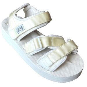 Suicoke KISEE-V White Cream Platform Vibram Strappy Sandals Womens 10 EU 41